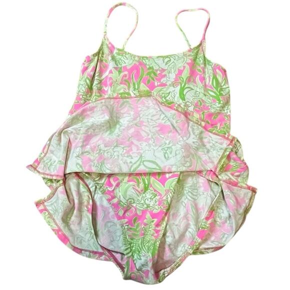 Lilly Pulitzer One-Piece Swimsuit Pink and Green Jungle themed– Size 8 - Picture 6 of 10